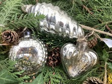 3 Kugeln Bauernsilber Glas