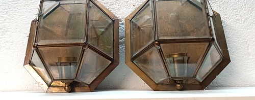 Paar alter wandleuchter - alter, lampe
