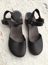 Damen Leder Clogs Absatz Holzschuhe Sandalen Gr. 39 Cloque Camila‘s Made Italy