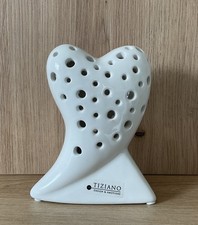 Tiziano LED Figur Aufsteller Herz Lochmuster Belvina Keramik Créme Modern