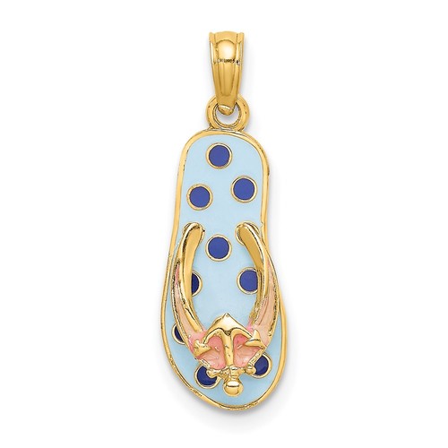 14k gelbgold emaille anker - gelbgold,
