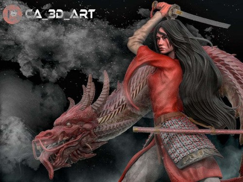 Mulan mit drache - mulan,
