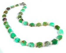 Edelsteinkette aus chrysopras - aus,