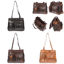 Große XL Damen echt Leder Tasche Schultertasche Umhängetasche Handtasche Bag