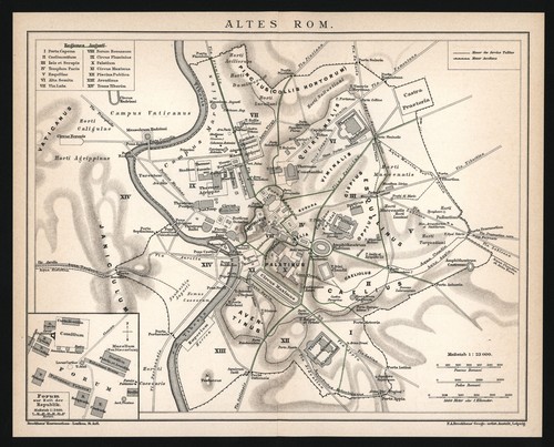 Stadtplan 1896 das alte - -, rom