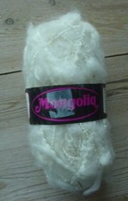 Wolle AUSTERMANN MONGOLIA 50g modisches Effektgarn Schurwolle Polyacryl neu weiß