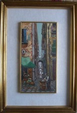 ::VERKÄUFER MARKT ITALIEN FLAIR ROMANTIK GASSE STRAßE PFLASTERSTEINE ANTIK SIGN