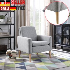 Loungesessel Polstersessel Clubsessel Sofa mit Armlehnen mit Holzbeinen grau