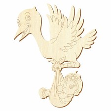 Fliegender Holz Storch mit