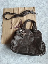 KOSSBERG GROSSE ECHTLEDERHAND-SHOPPERTASCHE, BRAUN, ZWEI ANHÄNGER, NEU