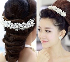 Tiara diadem blumen - blumen, perlen