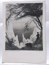 Kunstpostkarte, Rügen, Kreidefelsen