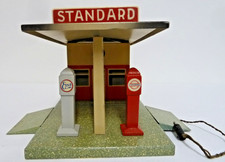 Märklin Tankstelle Standard ca 1935 Holztanksäulen TOP selten original Zustand