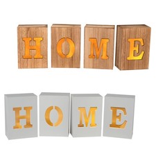 Home buchstaben holz led - home,
