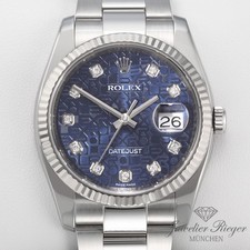 Rolex Datejust 36 mm 116234 Stahl Weissgold 750 Diamanten Automatik Gold