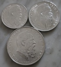 MDS DEUTSCHES REICH KAISERREICH BAYERN 2, 3, 5 MARK 1911 D "LUITPOLD",SILBER #AB