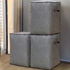3x Große Aufbewahrungsbox Schrankbox mit Deckel Faltbox Stoff Box Korb Klappbox