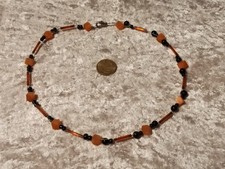Kette Halskette schwarz orange