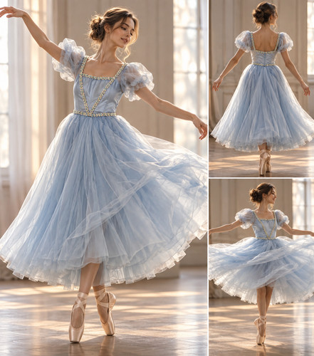 Blaues leichtes ballett kleid - leichtes, ballett-kleid