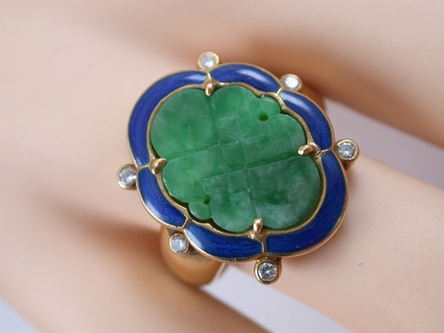 Ungewöhnlicher ring mit jade - mit,