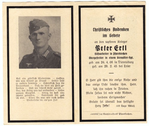 Sterbebild death card ww2 - sterbebild,
