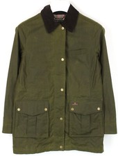 BROOKS BROTHERS Jacke Damen UK 10 Leichtgewicht Wachsoptik Cordkragen