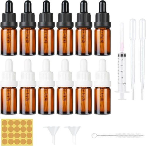 12x 10ml braune glas - 12x,