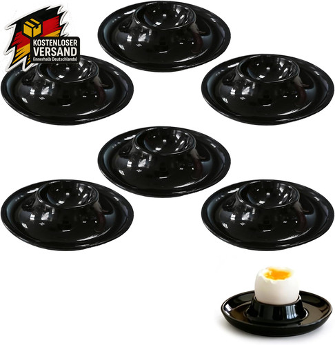 Eierbecher set schwarz keramik - eierbecher,