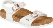 BIRKENSTOCK Sandalen RIO 1024374 Birko Flor WEISS WHITE 2 Schnallen Bronze rosé c