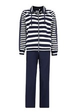 hajo Damen Freizeitanzug Haus-Anzug Art. 81196 609 marine / weiss gestreift