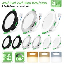 1-12er LED Einbauleuchte Dimmbar Einbaustrahler Decken Leuchte Set Bad Spot 230V