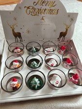 Weihnachten Weihnachtskerze im Glas Teelicht Figur mehrfach sortiert Neu