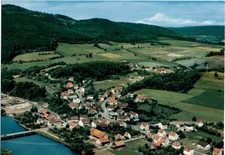 Ak 3591 Hemfurth, Edertal, Luftbild, ungelaufen, um 1975 (25d)