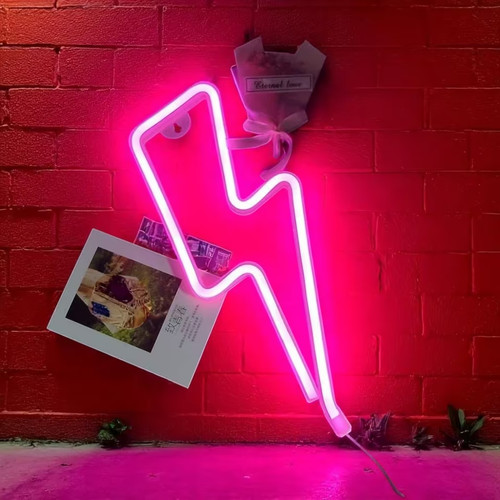 Led blitz neonlicht rosa - led,