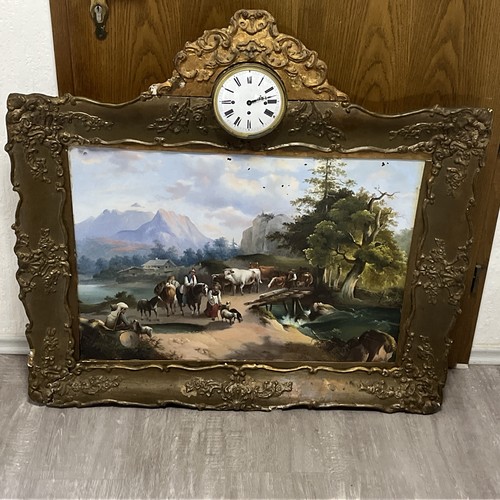 Antikes gemälde bilderuhr - antikes,