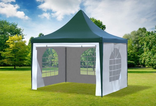 Gartenpavillon 3x3m pvc grün - gartenpavillon,