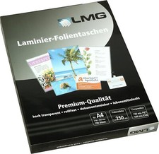 100 Stück LMG LMGA4-250 Laminierfolien A4, 216 x 303 mm, 2 x 250 mic NEU R1988