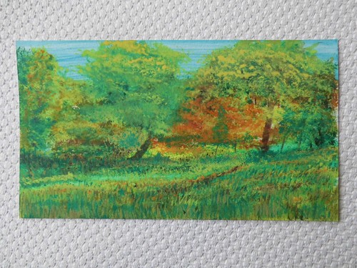 Aquarell parklandschaft - parklandschaft, im