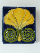 alt Jugendstil Ofenkachel Kachel Fliese Blume Teichert Meißen  Entwurf ? um 1900