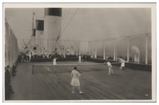XX1325/ Dampfer Cap Arcona Hamburg-Süd  Sportdeck, Tennis  Foto AK ca.1935
