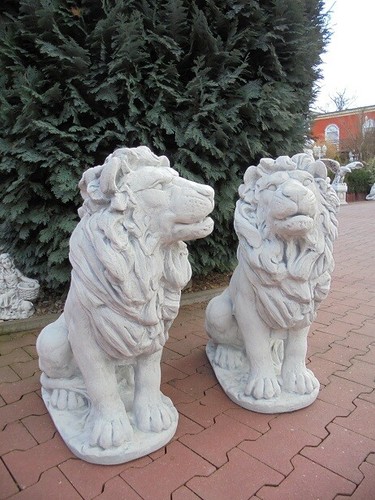 Steinfiguren löwenpaar 84 - steinfiguren,