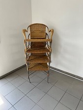 4 Rattan / Metall Stühle Gebraucht Stapelbar