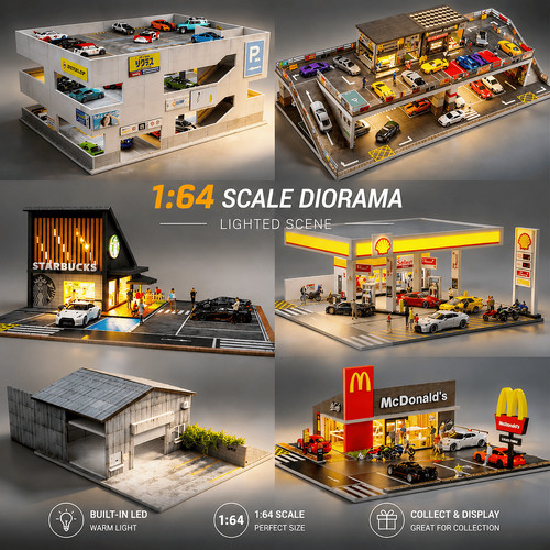 Diorama garage modell mit - diorama,
