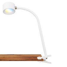 Briloner Deko Klemm Tisch Lese Büro Lampe Leuchte Kunststoff weiß 44x7,5x24cm