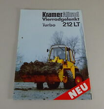 Prospektblatt / Broschüre Kramer Allrad-Radlader 212 LT Turbo Stand 3/1988