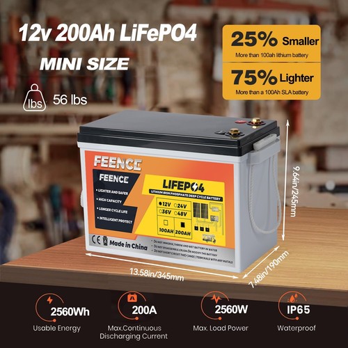 Feence lifepo4 mini size 12v - size,