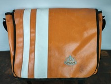 VAUDE ALBERT Retro Vintage Umhängetasche Laptop Schulter Tasche Orange Streifen