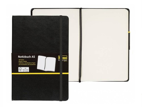 Notizbuch schwarz blanko - 1,