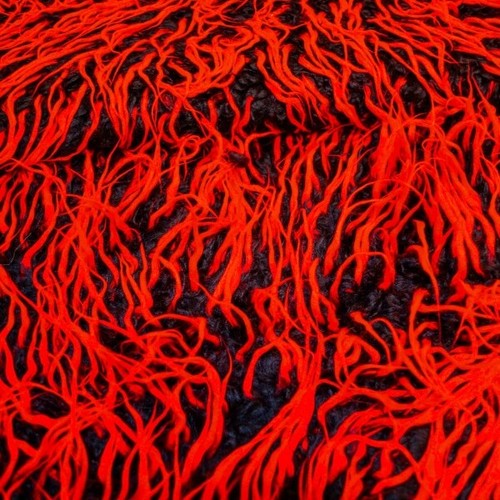 Fellstoff schwarz rot - fellstoff, schwarz-rot