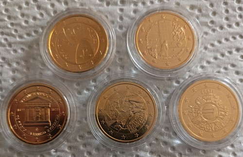 Euro münzen vergoldet - 2,